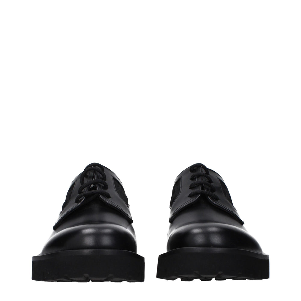 Valentino Garavani Black Leather Oxfords And Derbies