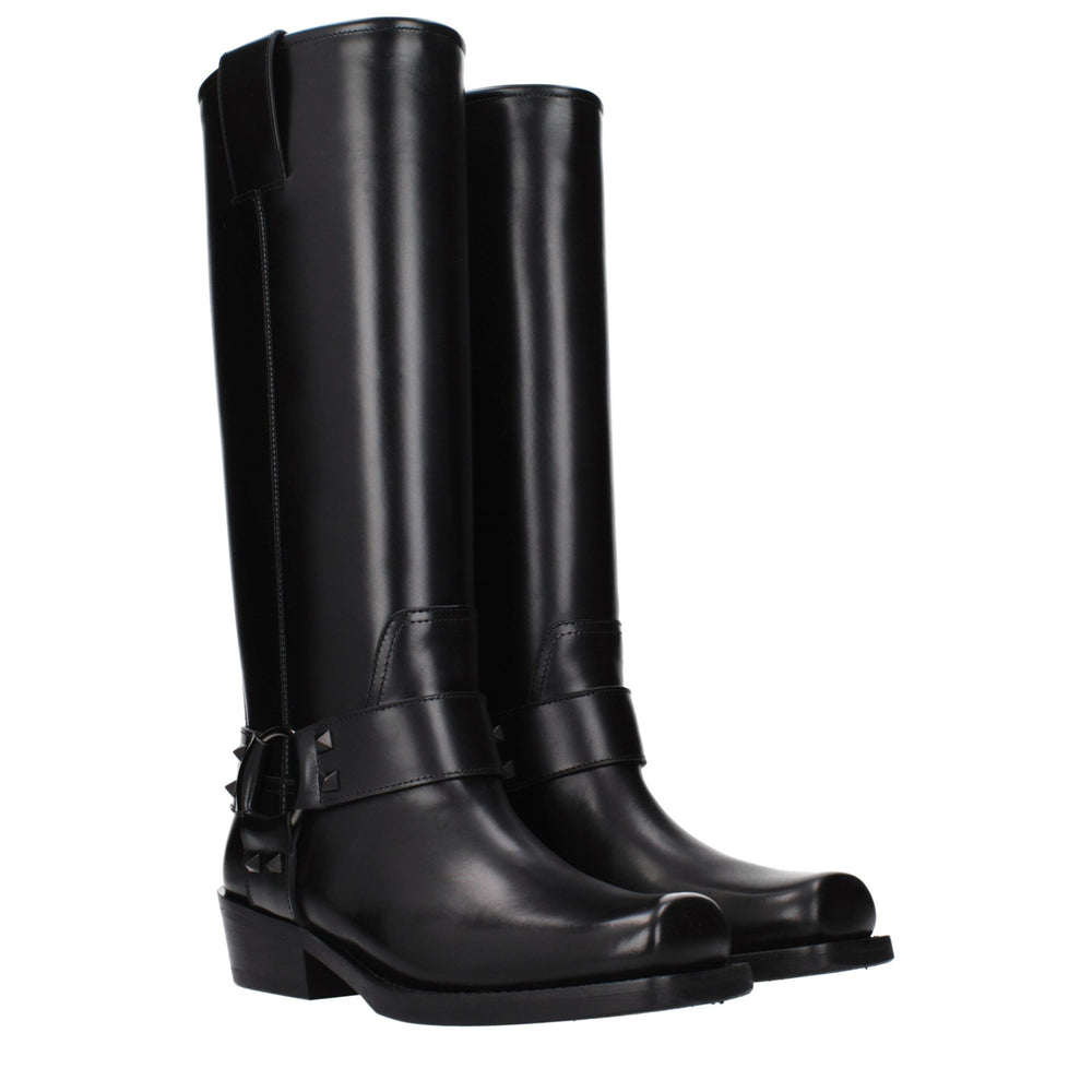Valentino Garavani Black Leather Boots