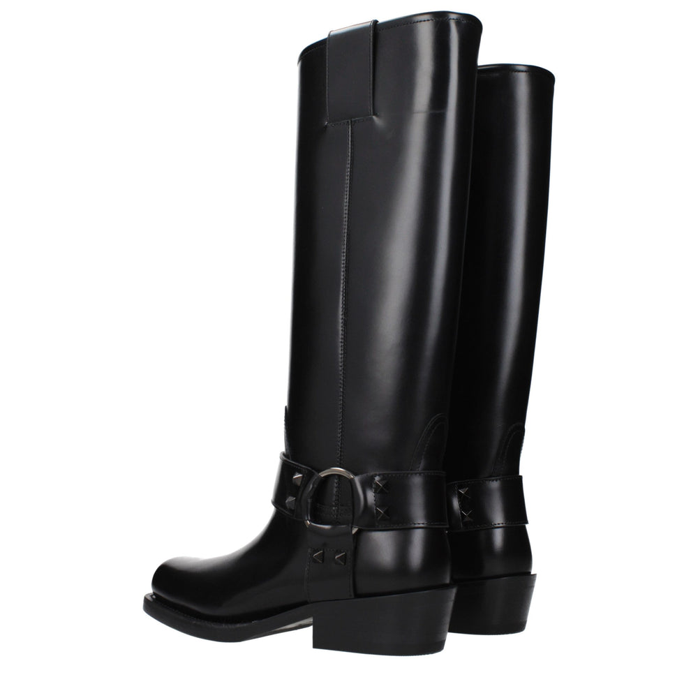 Valentino Garavani Black Leather Boots