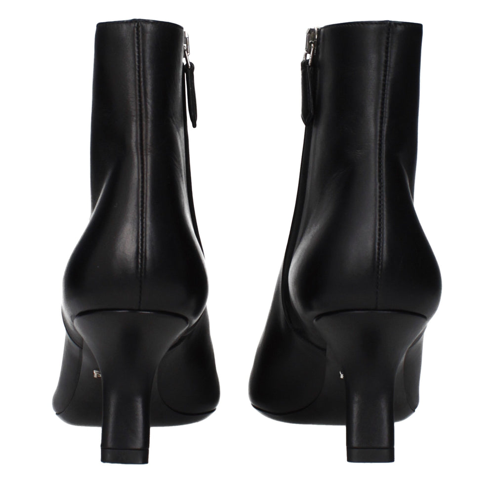 Prada Black Leather Ankle Boots