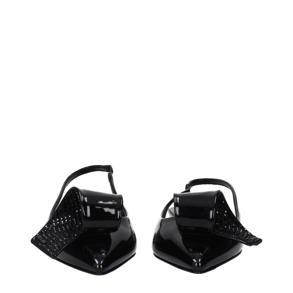Prada Black Leather Flat Sandals