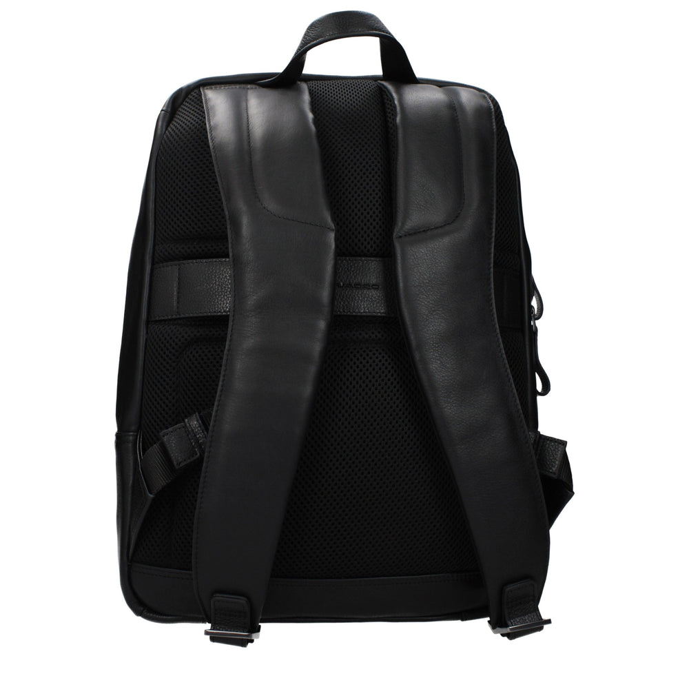Piquadro Black Leather Backpack