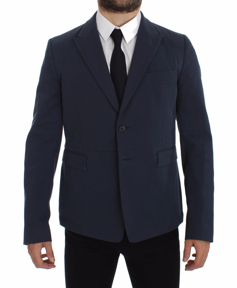 Dolce & Gabbana Blue Cotton Stretch Casual Blazer