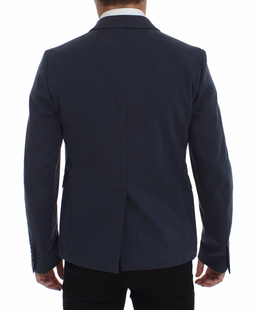 Dolce & Gabbana Blue Cotton Stretch Casual Blazer