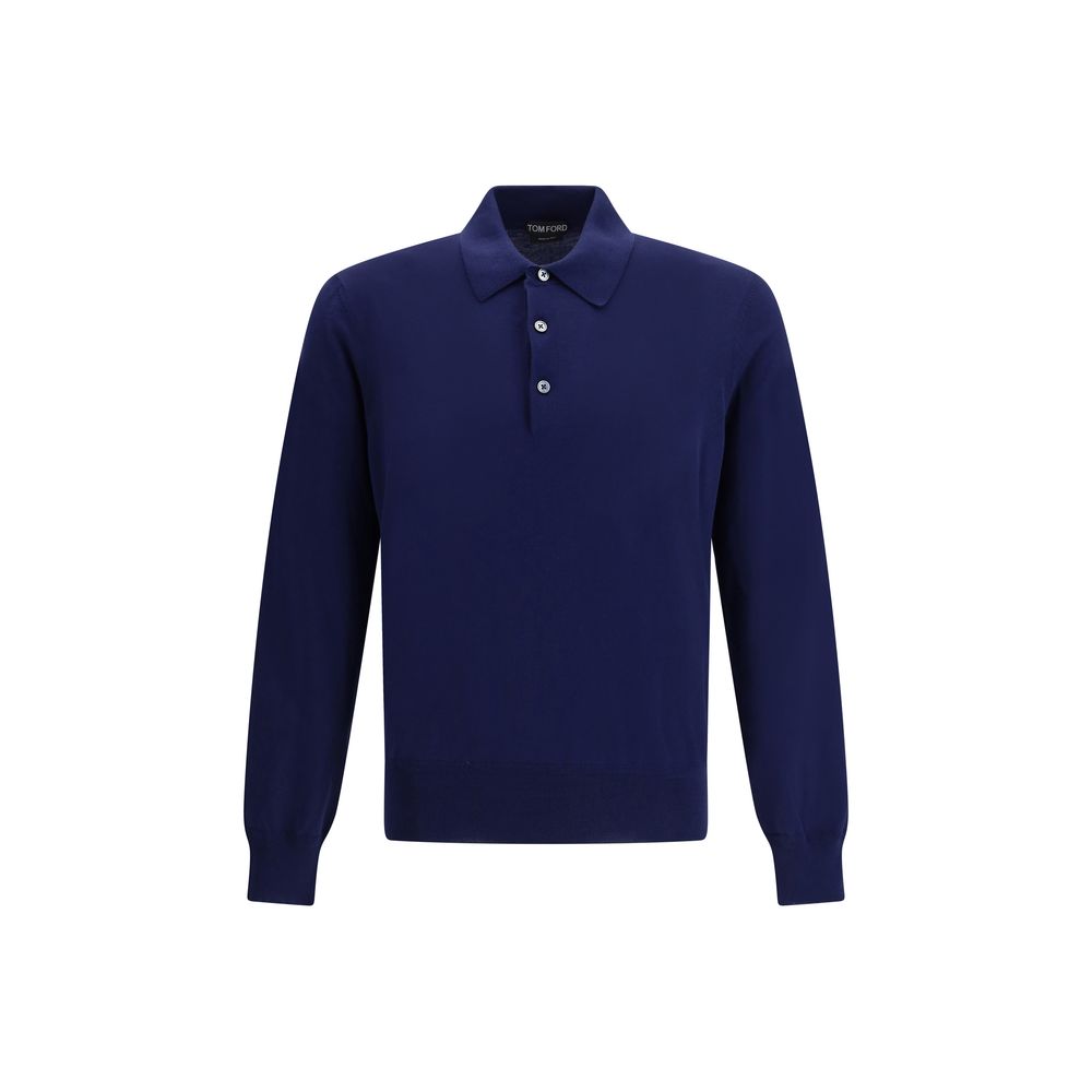 Tom Ford Blue Cotton Polo Shirt